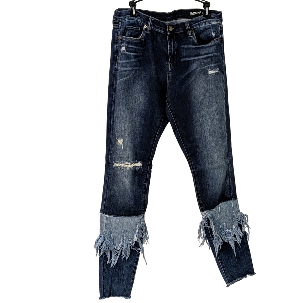 BLANKNYC The Reade Classic Skinny Jeans Distressed‎ Frayed Cuffs Size 32